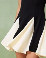 Black Contrast Slip Mini Dress - Image 2