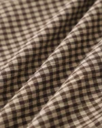 Brown Plaid Button Pleated Midi Dress - Image 7