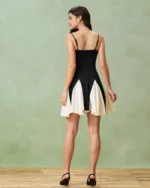 Black Contrast Slip Mini Dress - Image 5